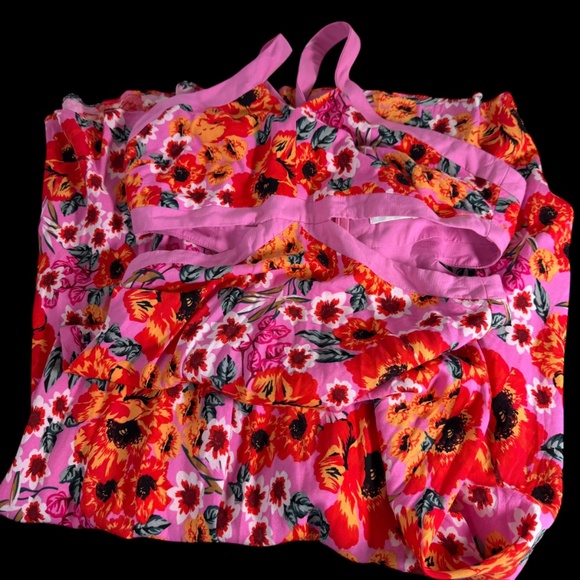 Hello Molly Women's Cutely Preppy Pink Floral Cutaway Midi Dress Sz 6 - Picture 4 of 7